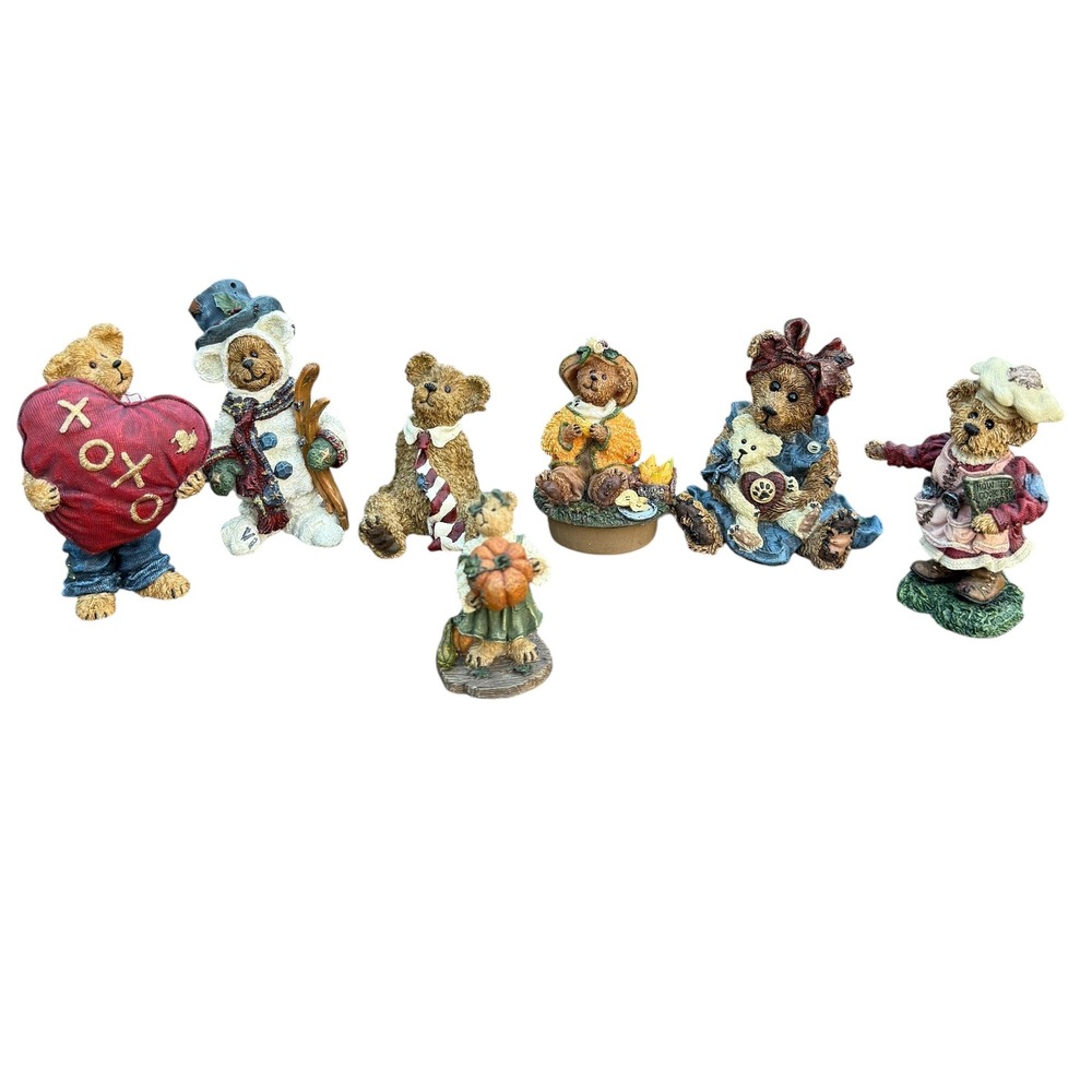 Boyds Bears &‎ Friends Collection Set 7 Figurines Noahs Ark Christmas Birthday